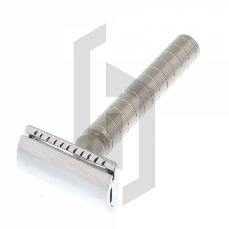 Stainless Safety Razor with Closed Comb Circle Knurling