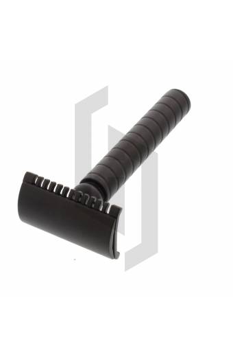 Black Midnight Circle Knurling Safety Razor