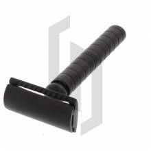 Black Midnight Circle Knurling Safety Razor