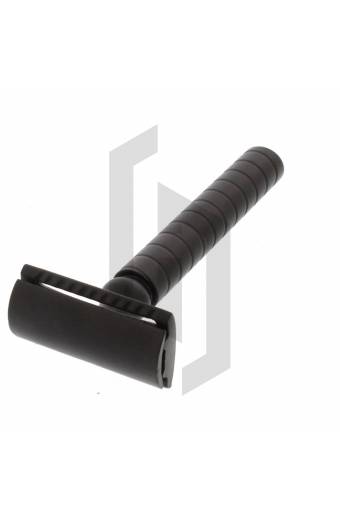 Black Midnight Circle Knurling Safety Razor