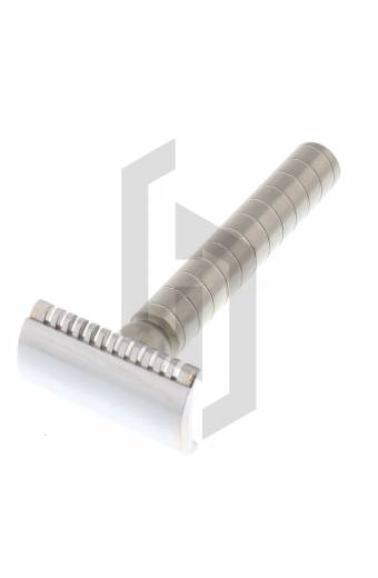 Stainless Safety Razor with Closed Comb Circle Knurling