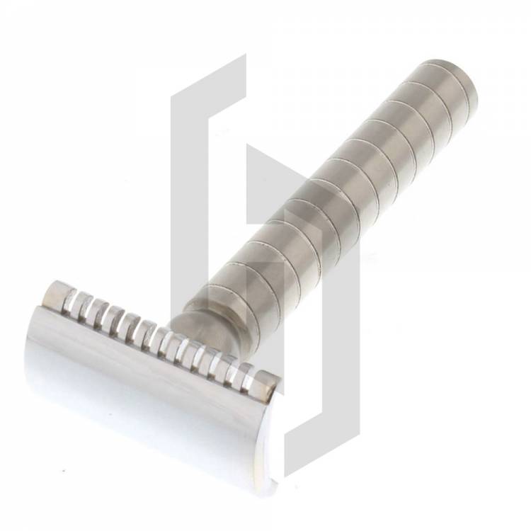 Stainless Safety Razor with Closed Comb Circle Knurling