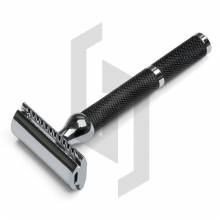 Black Coated Safety Razor handle Chrome Finish