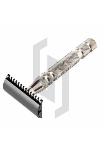 Stain Chrome Safety Razor with Open Comb