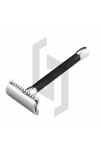 Long Handle Barber Pole Black Razor