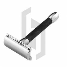 Long Handle Barber Pole Black Razor