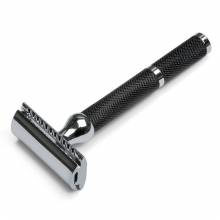Black Coated Safety Razor handle Chrome Finish Black Coated Safety Razor handle Chrome Finish