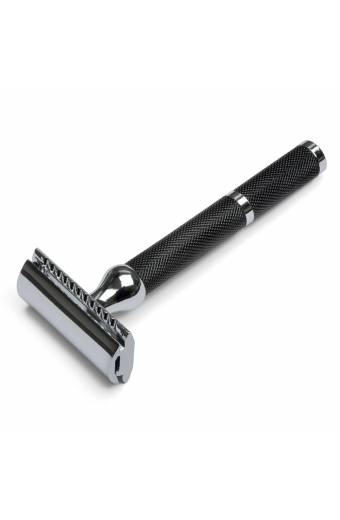 Black Coated Safety Razor handle Chrome Finish