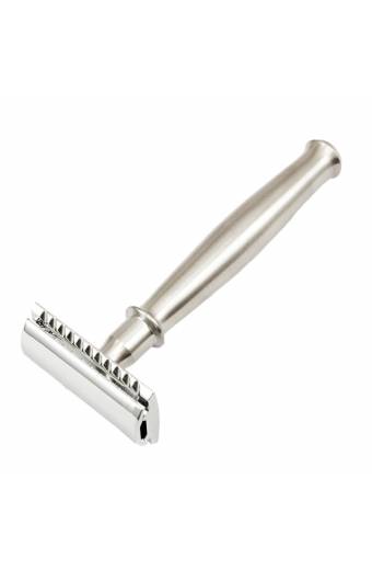 Long Bulbous Stainless Steel Handle Closed Comb Safety Razor