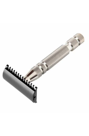 Stain Chrome Safety Razor with Open Comb