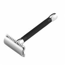 Long Handle Barber Pole Black Razor