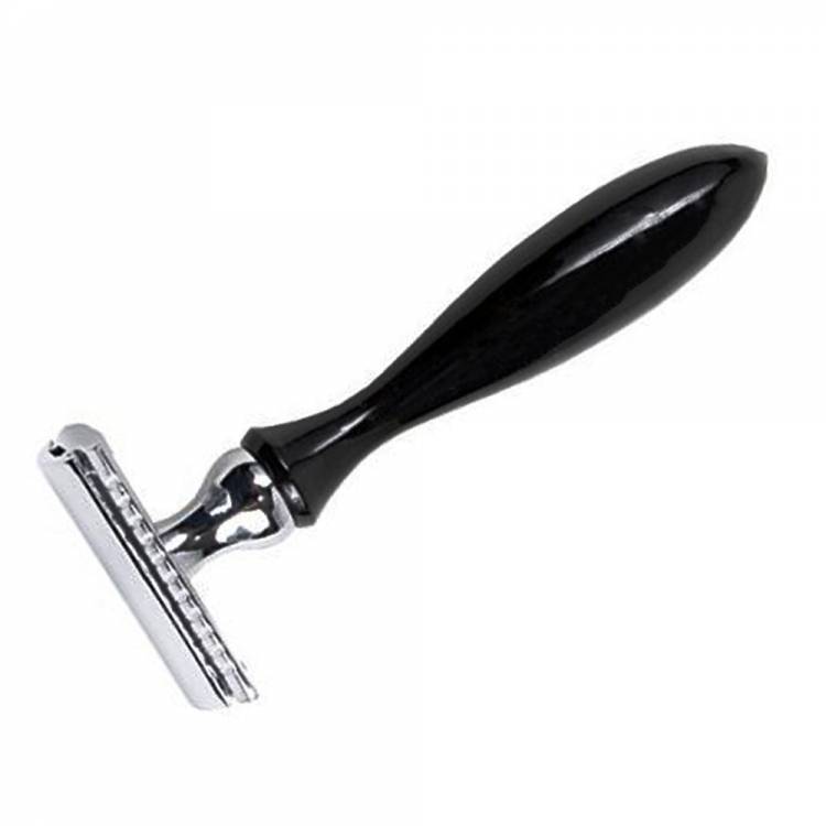 Wooden Handle Shiny Black Handle Safety Razor