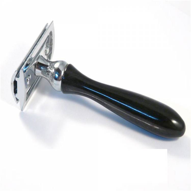 Wooden Handle Shiny Black Handle Safety Razor