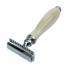 Wooden Handle Shiny Black And White Handle Safety Razor