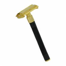 Gold And Black Butterfly Safety Razor with long black handle Gold And Black Butterfly Safety Razor with long black handle