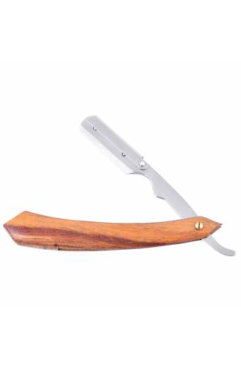 Straight Shaving Razor Natural wood Handle 