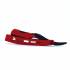 Red and black straight razor with packing