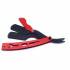 Red and black straight razor with packing