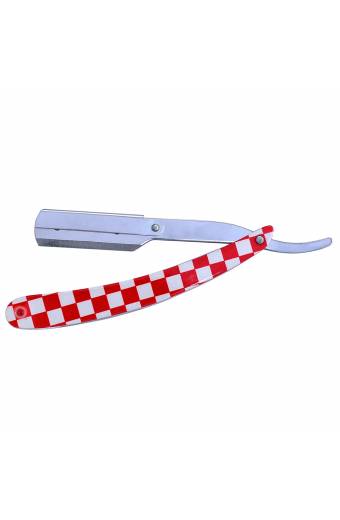Red And White Handle Straight Razor