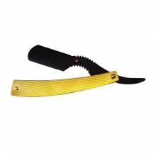 Gold Handle Black Straight Shaving Razor