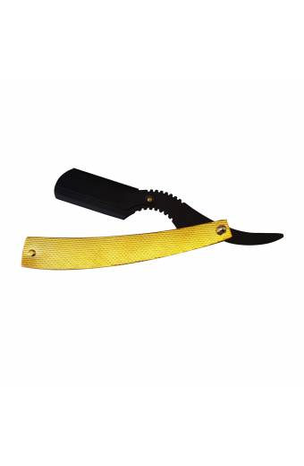 Gold Handle Black Straight Shaving Razor