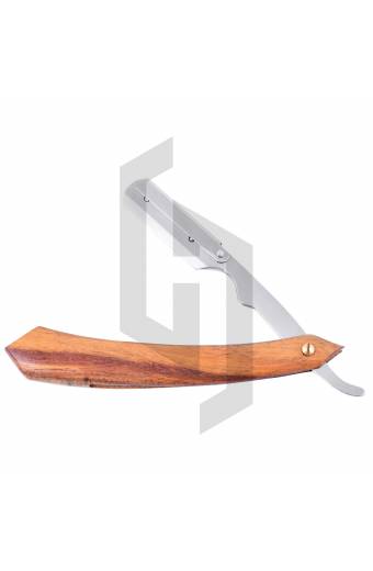 Straight Shaving Razor Natural wood Handle 