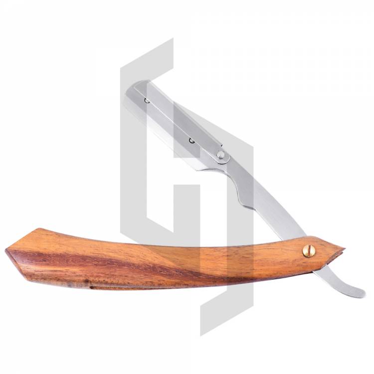 Straight Shaving Razor Natural wood Handle 