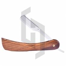 Straight Shaving Razor Natural wood Thick Handle