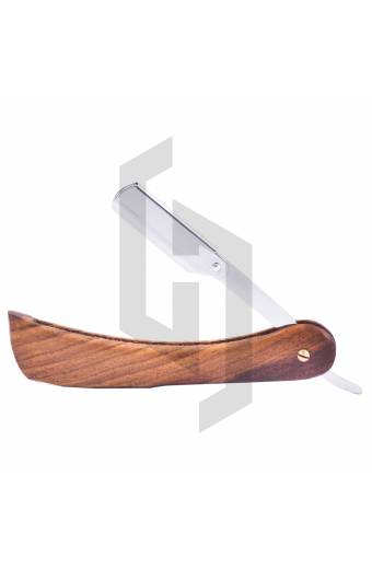 Straight Shaving Razor Natural wood Thick Handle