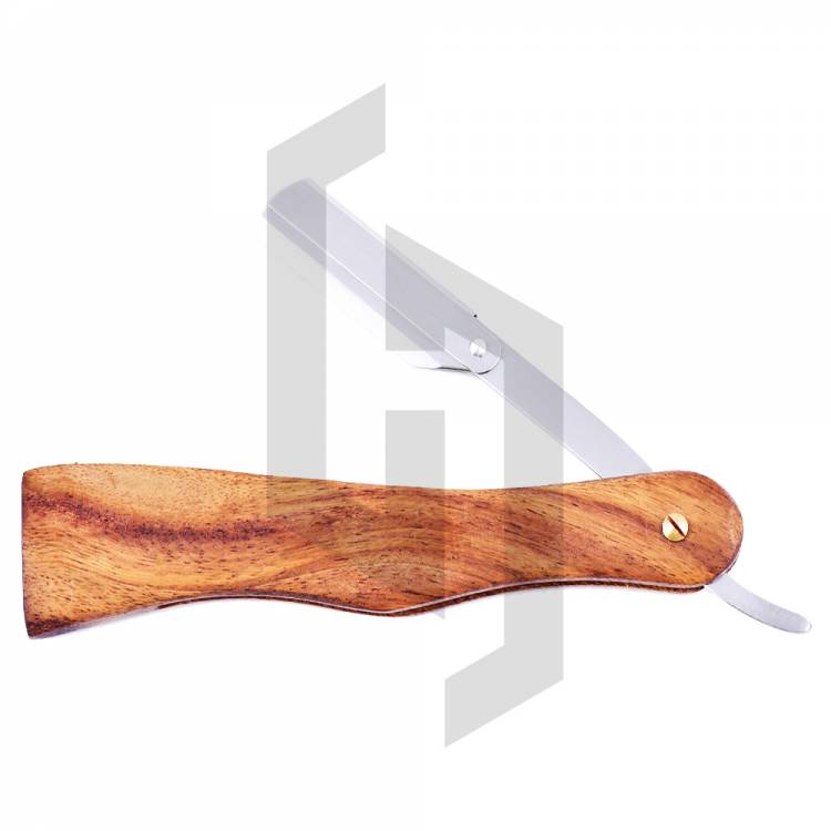 Wooden And Steel Straight Razor for Barber Shop