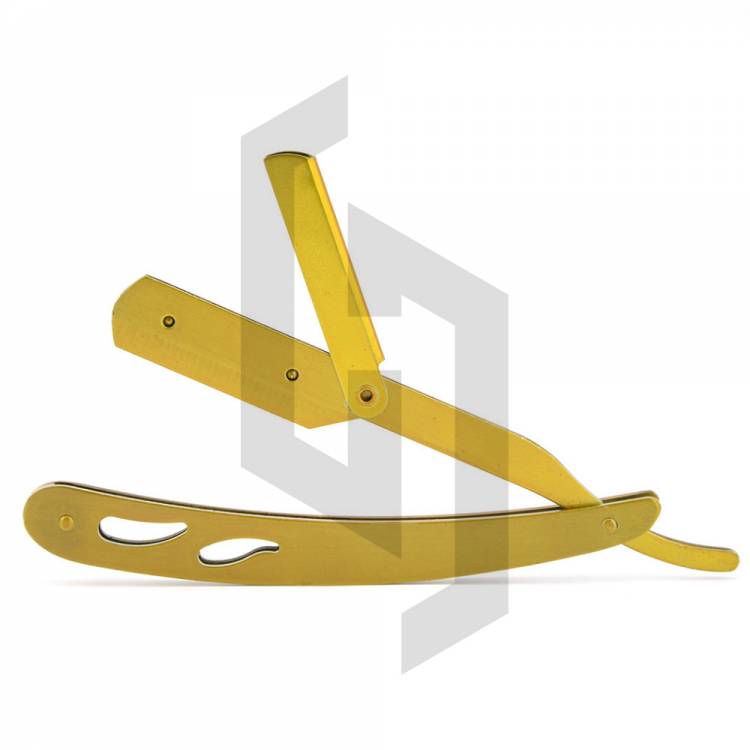 Gold Straight Edge Barber Razor Stainless Steel Folding Shaving Shaver