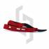 Red and black straight razor with packing