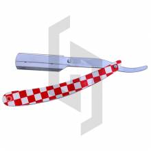 Red And White Handle Straight Razor