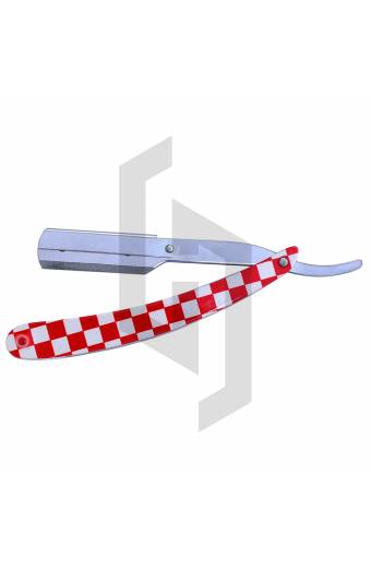 Red And White Handle Straight Razor