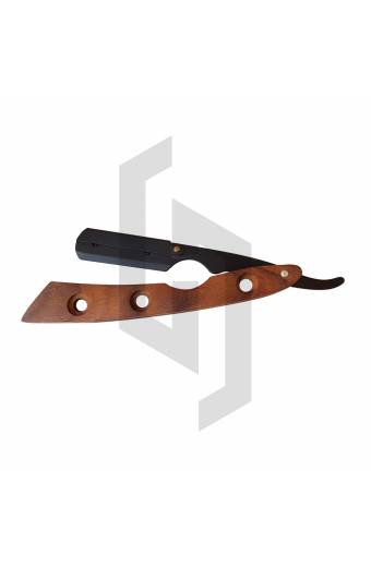 Wood Handle Black Straight Razor