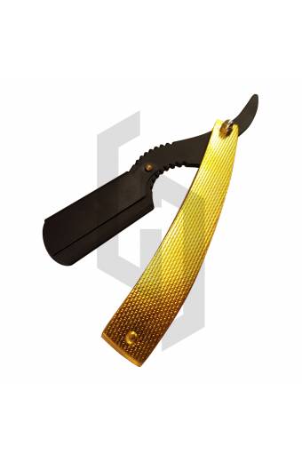 Gold Handle Black Straight Shaving Razor