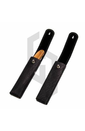 Wooden Handle Black Straight Shaving Razor