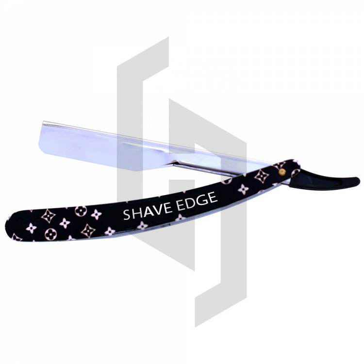 Black And Stars Paper Coated Straight Shaving Razor