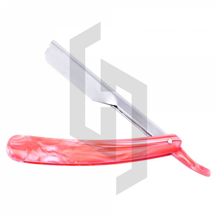 Straight Shaving Razor Plastic Handle Red