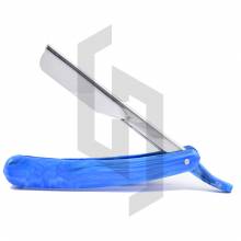 Blue Straight Shaving Razor Plastic Handle