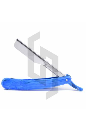 Blue Straight Shaving Razor Plastic Handle