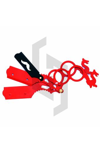 Dargon Handle Black And Red Paper Coated Finger Razor