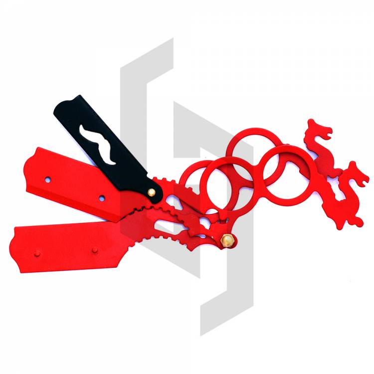 Dargon Handle Black And Red Paper Coated Finger Razor