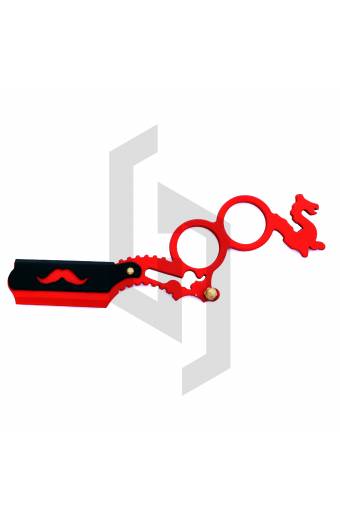 Dargon Handle Black And Red Paper Coated Finger Razor