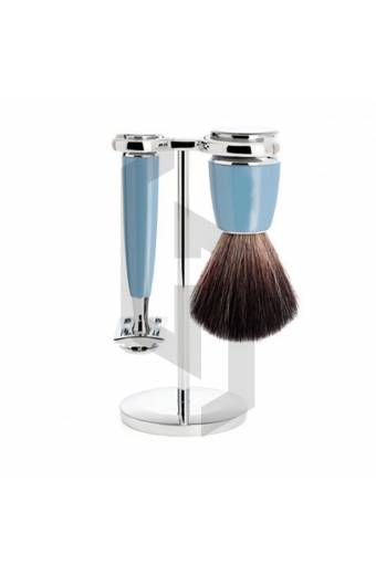 Black And Chrome Plated Shaving Set