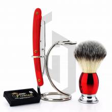 Red Straight Razor Shaving Set