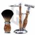 Professional Black And Wooden Coloring Shaving Set