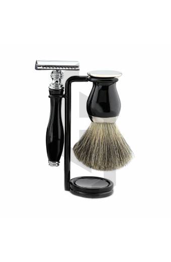 SHAVING KIT SET WITH LUXURY BLACK STAND