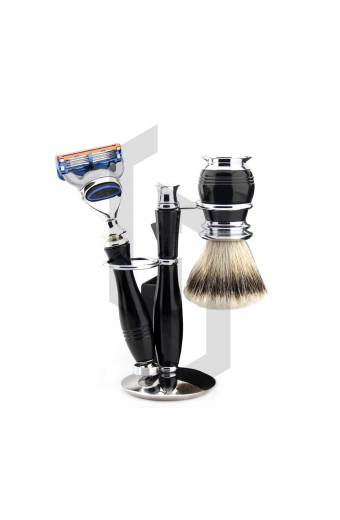 SHAVING KIT WITH LUXURY BLACK STAND-FUSHION