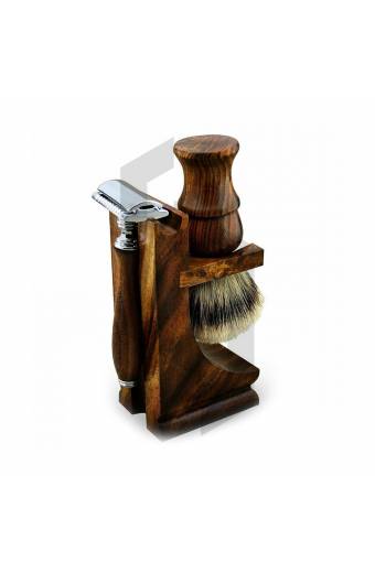 WOODEN BOX WITH SHAVING SET